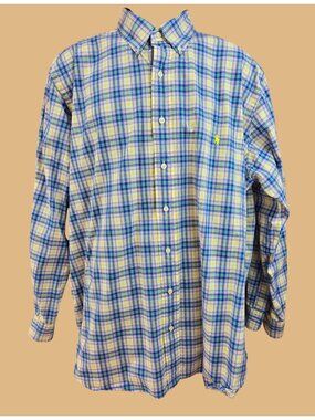 Ralph Lauren Mens Long Sleeve Plaid Button-Down Shirt 1XB 100% Cotton Stretch